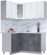 Готовая кухня Интерлиния Мила 12x15 (белый платинум/бетон портленд/белый гранит) - 