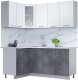 Готовая кухня Интерлиния Мила 12x18 (белый платинум/бетон портленд/белый гранит) - 