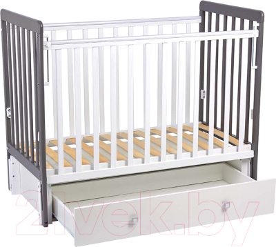 Детская кроватка Фея 328-01 / 0003162-19 (белый/графит)
