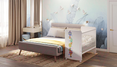 Детская кроватка Фея Воздушное приключение 702 / 0002757.9.20 (белый)
