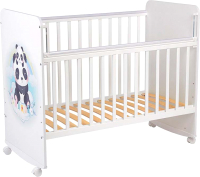 Детская кроватка Фея Милые панды 702 / 0002757.9.19 (белый) - 