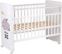 Детская кроватка Фея Спящий мишка 702 / 0002757.9.17 (белый) - 