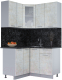 Кухонный гарнитур Интерлиния Мила 12x13 (бетон лайт/бетон лайт/кастилло темный) - 