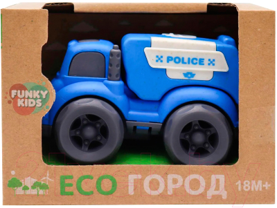 Автомобиль игрушечный Funky Toys Эко-машинка. Полиция / FT0278077 (синий)