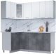 Готовая кухня Интерлиния Мила 12x20 (белый платинум/бетон портленд/белый гранит) - 
