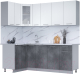 Готовая кухня Интерлиния Мила 12x21 (белый платинум/бетон портленд/белый гранит) - 
