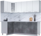 Готовая кухня Интерлиния Мила 12x22 (белый платинум/бетон портленд/белый гранит) - 