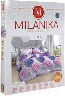 Комплект постельного белья Milanika Николь 2сп с европростыней (бязь)