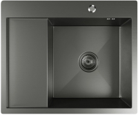 Мойка кухонная Mixline Pro 552929 (черный графит, с сифоном) - 