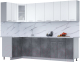 Готовая кухня Интерлиния Мила 12x27 (белый платинум/бетон портленд/белый гранит) - 