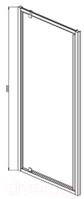 Душевая дверь Aquatek 100x200 / AQ ARI PI 10020CH (хром/прозрачное стекло)