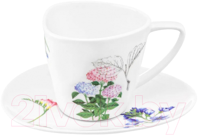 Чашка с блюдцем Elan Gallery Ботанический атлас / 540800 
