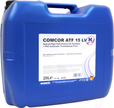 Трансмиссионное масло Kuttenkeuler Comcor ATF 15 LV / 303585 (20л)