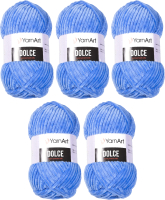 Набор пряжи для вязания Yarnart Dolce 100% микрополиэстер 120м / 777 (5шт, темно-голубой) - 