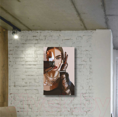 Картина Stamion Дама с бокалом (25x40см)