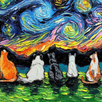 Картина Stamion Звездная коть (40x40см) - 