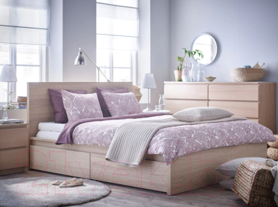 Двуспальная кровать Ikea Мальм 992.109.47