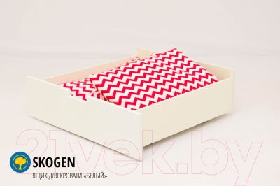 Ящик под кровать Бельмарко Skogen Classic / 4004 (белый) - Содержимое ящика в комплект не входит