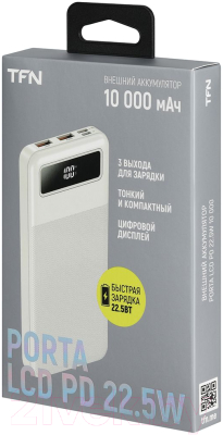 Портативное зарядное устройство TFN Porta 10000mAh / TFN-PB-321-WH (белый)