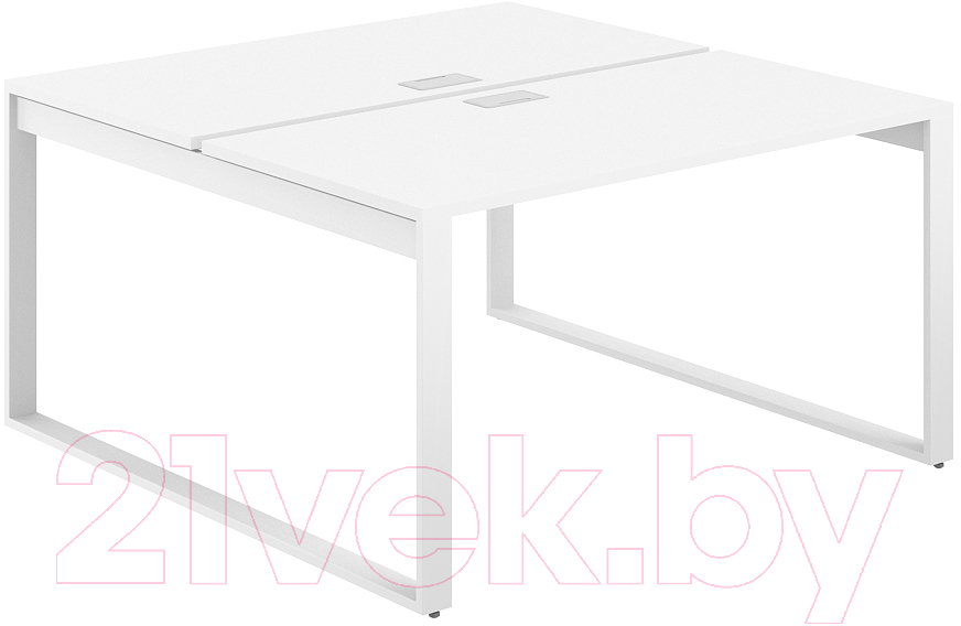 Комплект письменных столов Norden 140x143.8x75 / AG.135.WH.L.72.WH (белый/серебристый/белый)