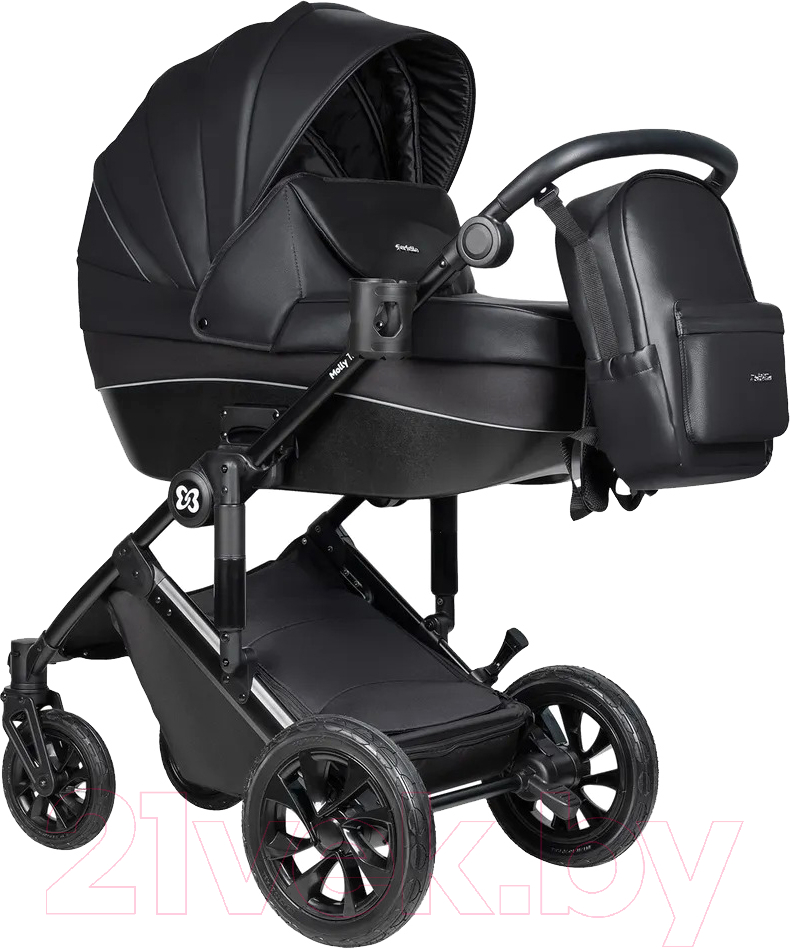 Детская универсальная коляска Farfello Molly Trio 3 в 1 (Total Black)