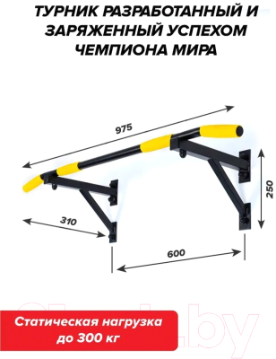 Турник Absolute Champion Aktiv (черный, желтые ручки)