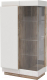Шкаф с витриной Мебель-КМК Роксет Левый / КМК 0554.3 (дуб юккон/белый глянец) - 