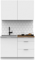 Кухонный гарнитур Интермебель Микс Топ-1 1.2м (белый премиум/дуб вотан) - 
