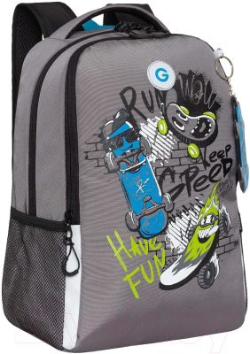 Школьный рюкзак Grizzly RB-451-7 (серый/черный)
