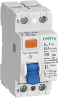 Устройство защитного отключения Chint NL1-63 10kA 2P 63A 30мА тип A (DB) (R) / 200363 - 