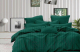 Комплект постельного белья LUXOR Полоса 1x1 19-5420 2.0 с европростыней (изумруд, сатин-страйп) - 