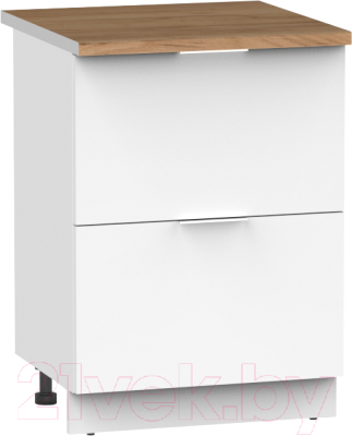 Шкаф-стол кухонный Интермебель Микс Топ ШСР 850-11-500 (белый премиум/дуб вотан)