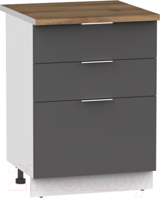Шкаф-стол кухонный Интермебель Микс Топ 850-14-500 (графит серый/дуб вотан)