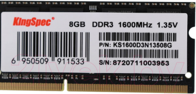 Оперативная память DDR3L KingSpec KS1600D3N13508G