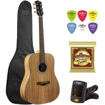 Изображение товара Акустическая гитара Flight D-175 AC dPACK 1 + комплект аксессуаров