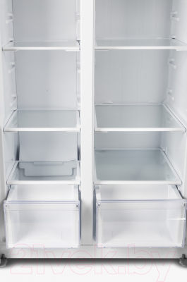 Холодильник с морозильником Hyundai CS4502F (нержавеющая сталь)