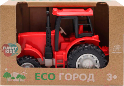 Автомобиль игрушечный Funky Toys Эко-трактор / FT0416332-1 (красный)