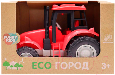 Трактор игрушечный Funky Toys Эко-трактор / FT0416333-1 (красный)