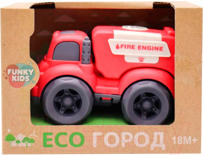 Автомобиль игрушечный Funky Toys Пожарная эко-машинка / FT0278076 (красный)