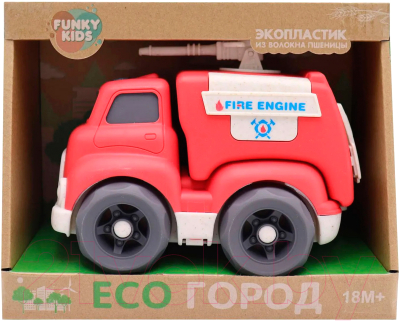 Автомобиль игрушечный Funky Toys Пожарная эко-машинка / FT0278082 (красный)