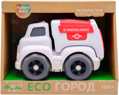 Автомобиль игрушечный Funky Toys Эко-машинка. Скорая помощь / FT0278081 (белый)
