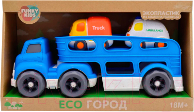 Автомобиль игрушечный Funky Toys Эко-машинка. Грузовик / FT0416362 (синий)