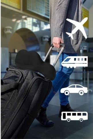 Подушка на шею Arizone С эффектом памяти + маска для сна и чехол 28-200001 (черный)