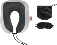 Подушка на шею Arizone С эффектом памяти + маска для сна и чехол 28-200002 (серый) - 