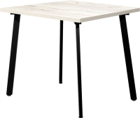 Обеденный стол Millwood Шанхай 90x90x75 (дуб белый/металл черный) - 