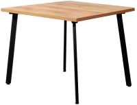 Обеденный стол Millwood Шанхай 100x100x75 (дуб золотой Craft/металл черный) - 