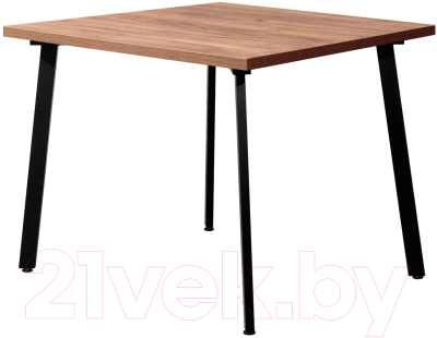 Обеденный стол Millwood Шанхай 100x100x75 (дуб табачный Craft/металл черный)
