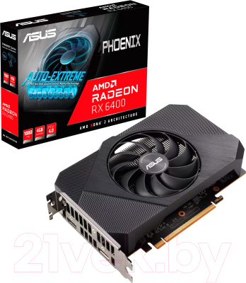Видеокарта Asus Radeon RX 6400 4Gb GDDR6 (PH-RX6400-4G)