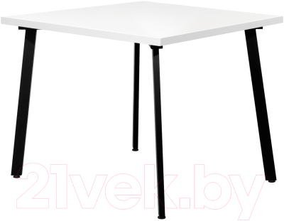 Обеденный стол Millwood Шанхай 100x100x75 (белый/металл черный)