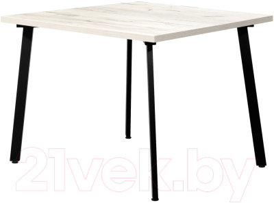 Обеденный стол Millwood Шанхай 110x110x75 (дуб белый Craft/металл черный)